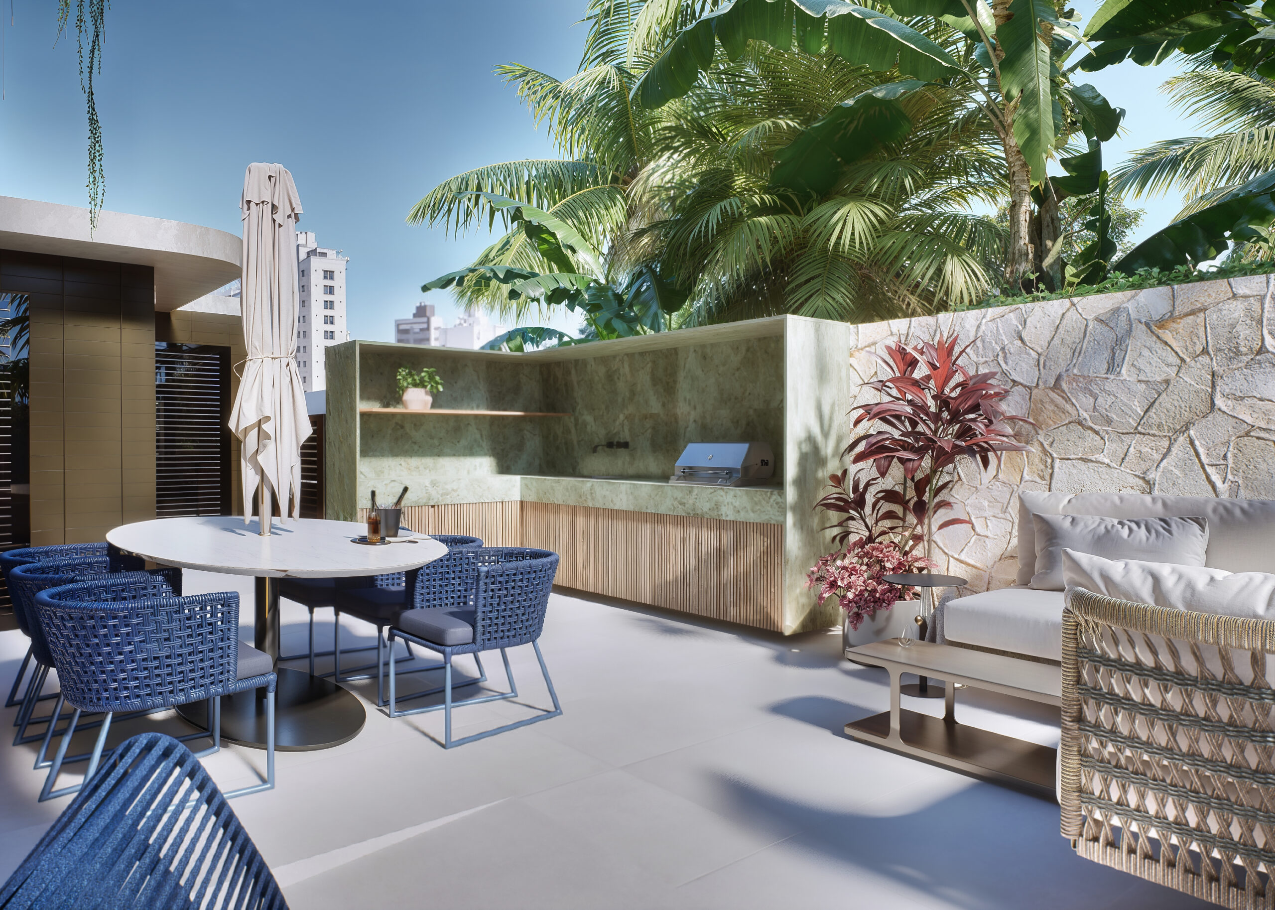 área de lazer completa no térreo 